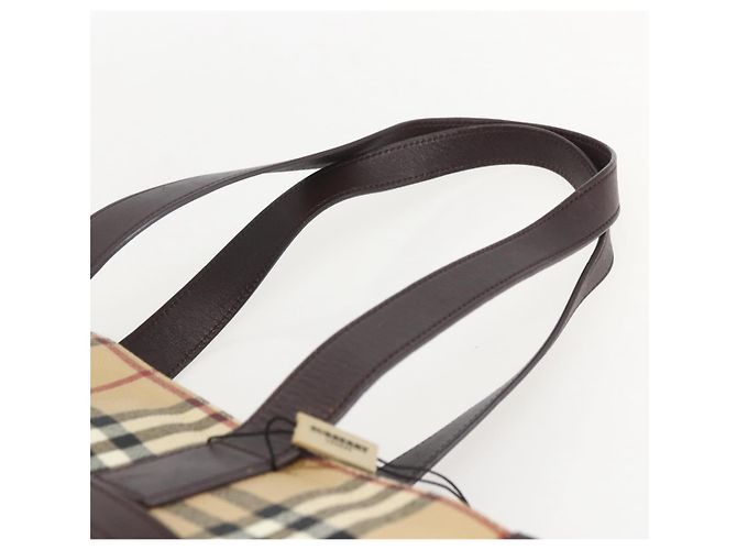 Burberry Bolso Tote Nova Check de PVC Beige Auth 160285 - vista 8
