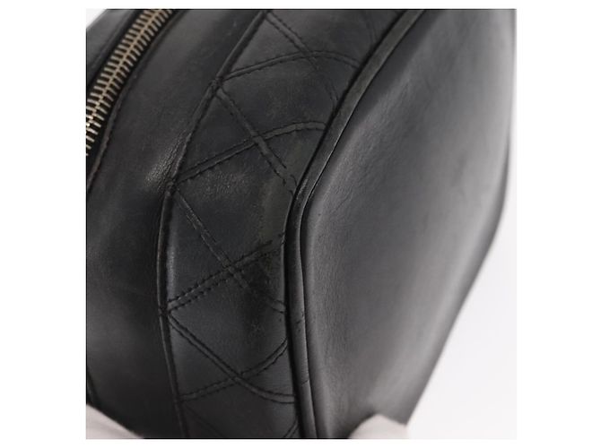 CHANEL Bicolor Vanity Handtasche aus Lammleder Schwarz Gold CC Auth 158864 Golden - Ansicht 14
