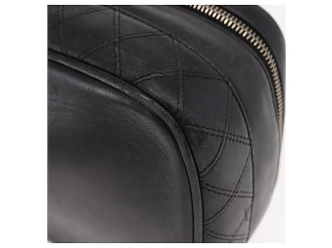 CHANEL Bicolor Vanity Handtasche aus Lammleder Schwarz Gold CC Auth 158864 Golden - Ansicht 15