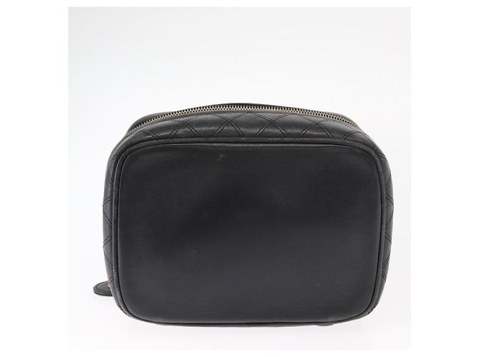 CHANEL Bicolor Vanity Handtasche aus Lammleder Schwarz Gold CC Auth 158864 Golden - Ansicht 5