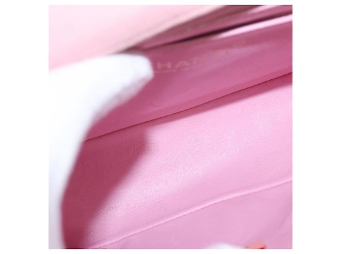 CHANEL Mini Matelassé 17 Borsa a Spalla con Catena Cotone Rosa Oro CC Auth 159216 D'oro - vista 11