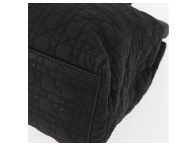 Christian Dior Borsa Lady Dior Canage in nylon nero e oro Auth bs32111 D'oro - vista 14