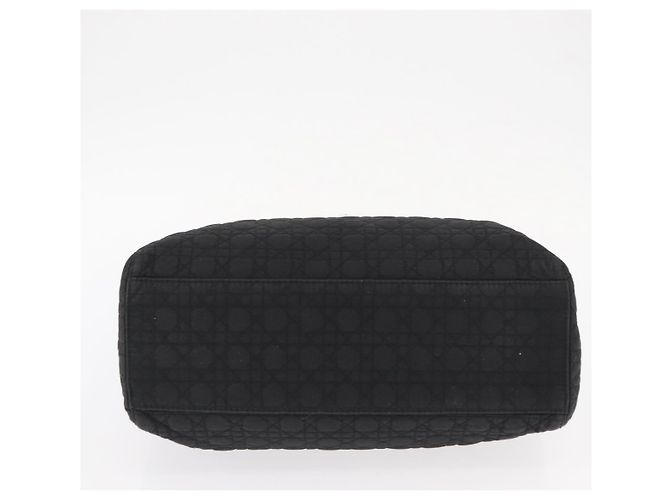 Christian Dior Borsa Lady Dior Canage in nylon nero e oro Auth bs32111 D'oro - vista 5