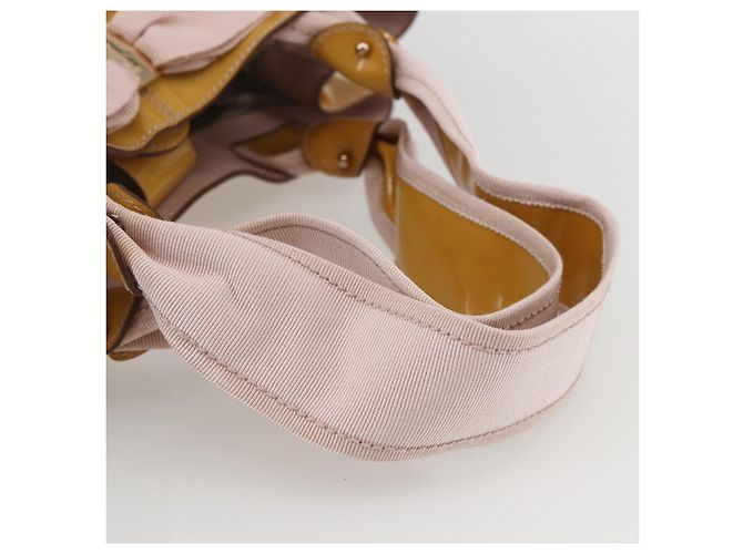 Borsa Vala in smalto giallo oro Salvatore Ferragamo Auth am10303 - vista 7
