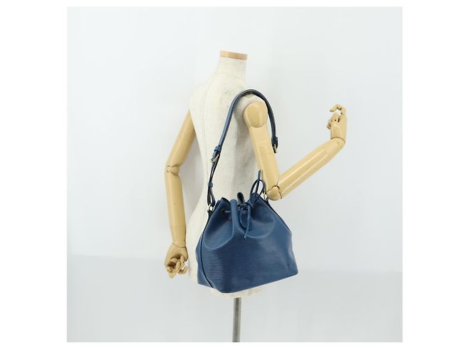 Noe LOUIS VUITTON Borsa a Spalla Petit Noé Epi Blu M44105 LV Auth ka1266 - vista 21