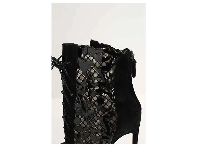 Alaïa Stivali in suede neri con lacci Nero - vista 4