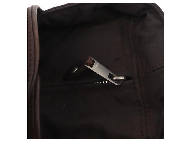 Hermès HERMES Borsa a Mano Acape Luco PM Nylon Marrone Scuro Auth BA9324 - vista 10