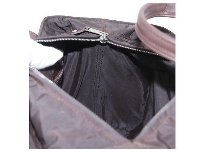 Hermès HERMES Borsa a Mano Acape Luco PM Nylon Marrone Scuro Auth BA9324 - vista 18