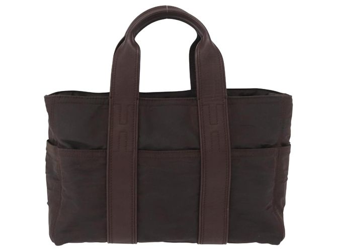 Hermès HERMES Borsa a Mano Acape Luco PM Nylon Marrone Scuro Auth BA9324 - vista 2