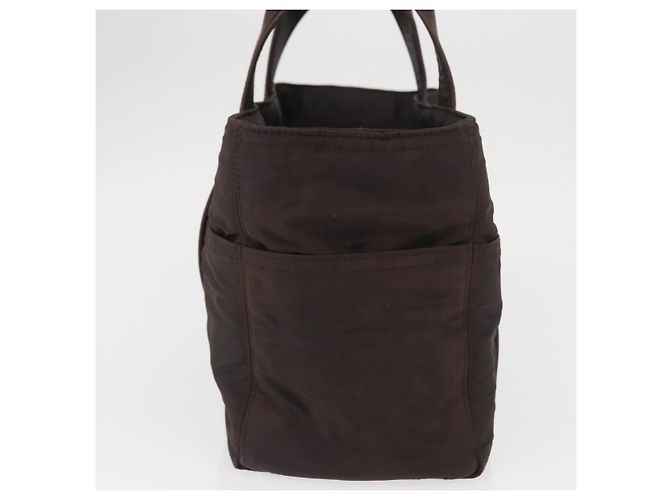 Hermès HERMES Borsa a Mano Acape Luco PM Nylon Marrone Scuro Auth BA9324 - vista 4