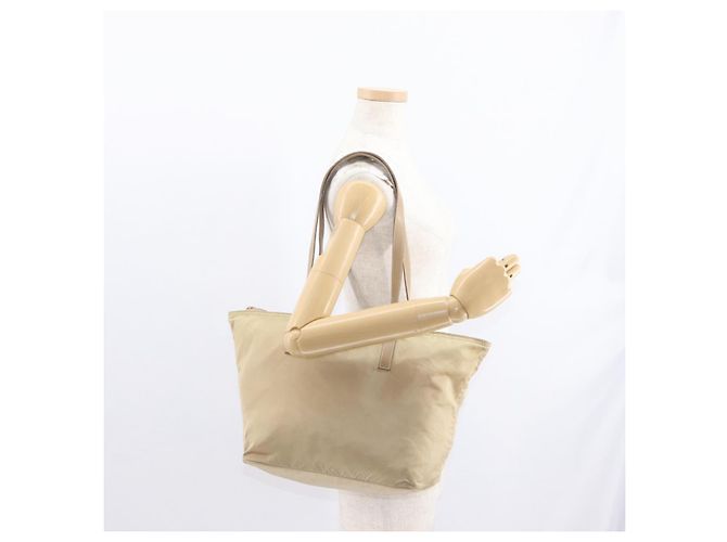 Borsa Tote PRADA Nylon Beige Argento Auth ti3600 - vista 23
