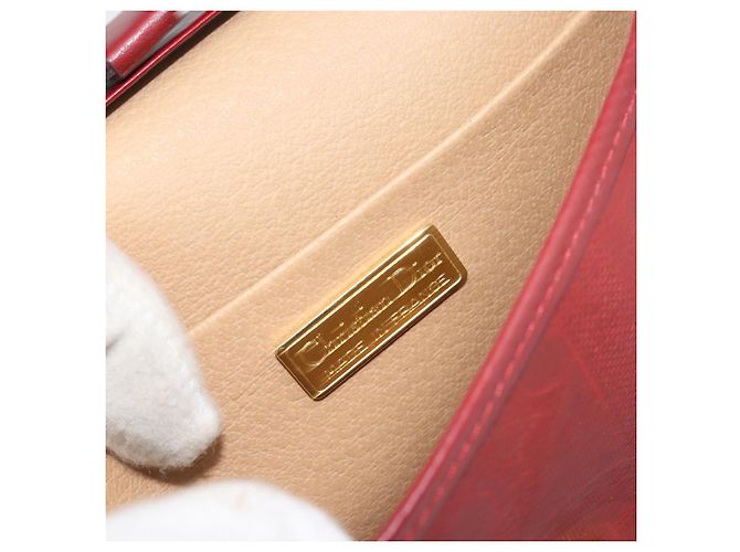 Borsa a Spalla in Tela Trotter Christian Dior PVC Rosso Oro Auth BA9376 D'oro - vista 11