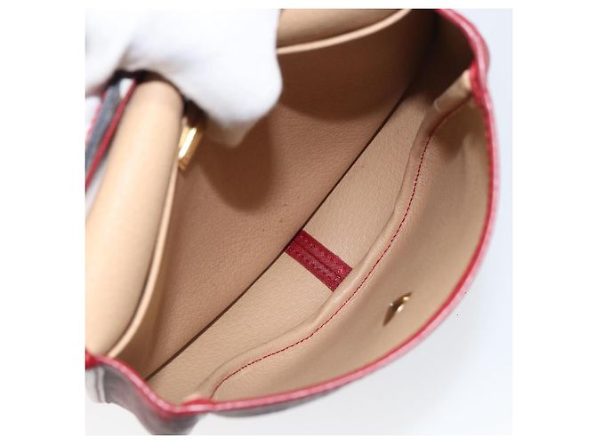 Borsa a Spalla in Tela Trotter Christian Dior PVC Rosso Oro Auth BA9376 D'oro - vista 12