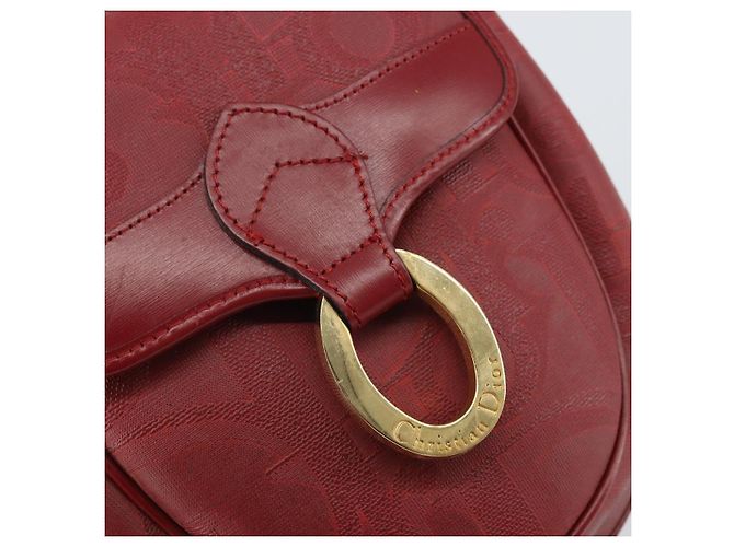 Borsa a Spalla in Tela Trotter Christian Dior PVC Rosso Oro Auth BA9376 D'oro - vista 17