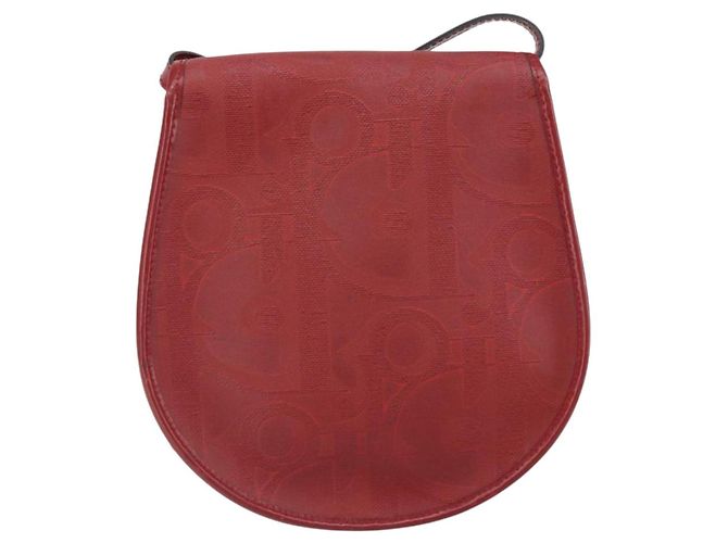 Borsa a Spalla in Tela Trotter Christian Dior PVC Rosso Oro Auth BA9376 D'oro - vista 2