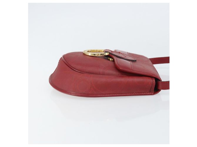 Borsa a Spalla in Tela Trotter Christian Dior PVC Rosso Oro Auth BA9376 D'oro - vista 3