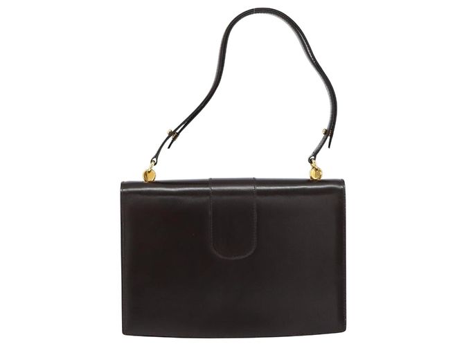 Borsa a Spalla in Pelle Marrone Scuro Gucci Oro Auth 159402 D'oro - vista 2