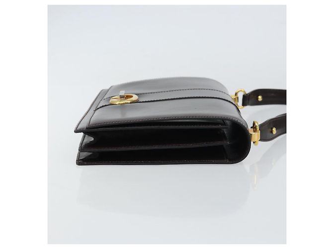 Borsa a Spalla in Pelle Marrone Scuro Gucci Oro Auth 159402 D'oro - vista 3