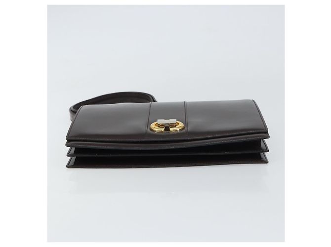 Borsa a Spalla in Pelle Marrone Scuro Gucci Oro Auth 159402 D'oro - vista 5