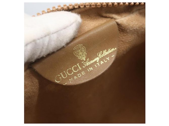 Gucci Borsa a spalla Web Sherry Line in tela beige e oro Auth BA9238 D'oro - vista 12
