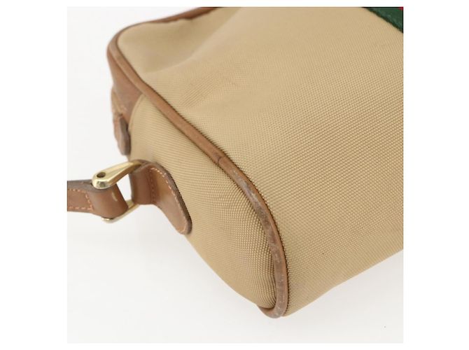 Gucci Borsa a spalla Web Sherry Line in tela beige e oro Auth BA9238 D'oro - vista 16