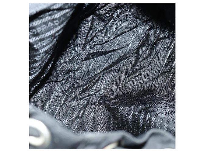 Zaino PRADA in nylon nero argento Auth 153760 - vista 11