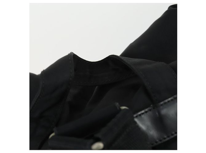 Zaino PRADA in nylon nero argento Auth 153760 - vista 14