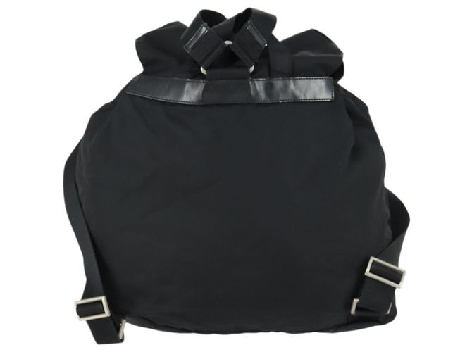 Zaino PRADA in nylon nero argento Auth 153760 - vista 2