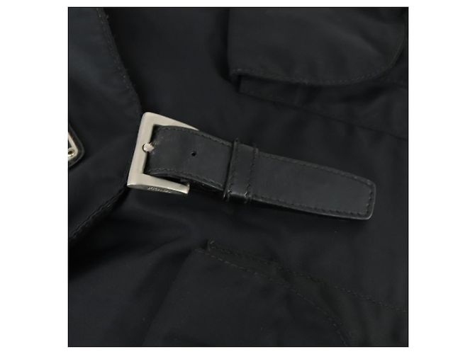 Zaino PRADA in nylon nero argento Auth 153760 - vista 21