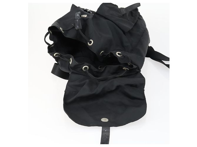Zaino PRADA in nylon nero argento Auth 153760 - vista 22
