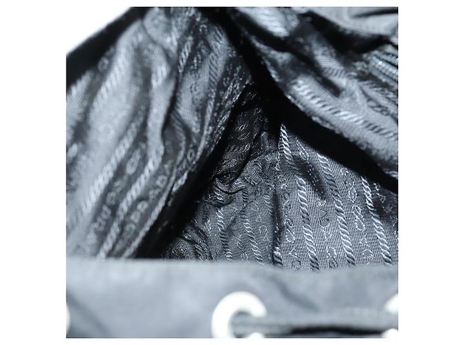Zaino PRADA in nylon nero argento Auth 153760 - vista 24