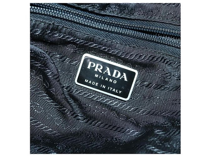 Zaino PRADA in nylon nero argento Auth 153760 - vista 25