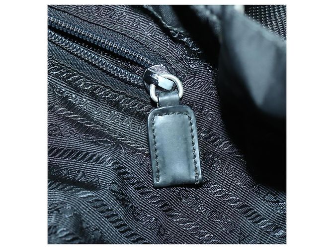 Zaino PRADA in nylon nero argento Auth 153760 - vista 26