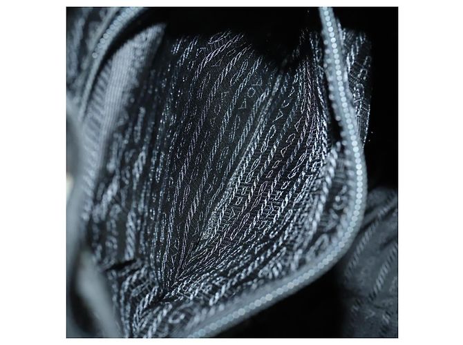 Zaino PRADA in nylon nero argento Auth 153760 - vista 27