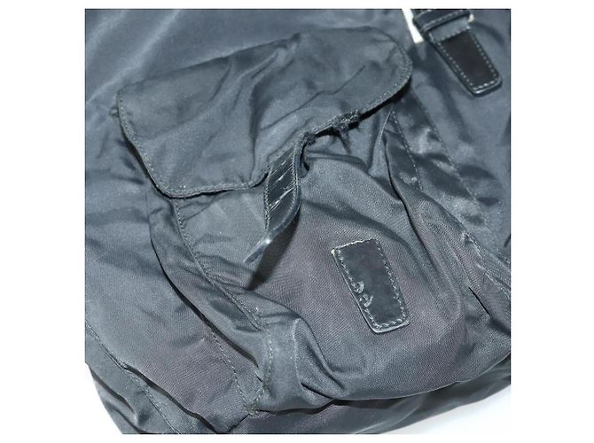 Zaino PRADA in nylon nero argento Auth 153760 - vista 28