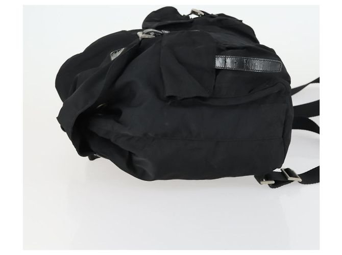Zaino PRADA in nylon nero argento Auth 153760 - vista 4