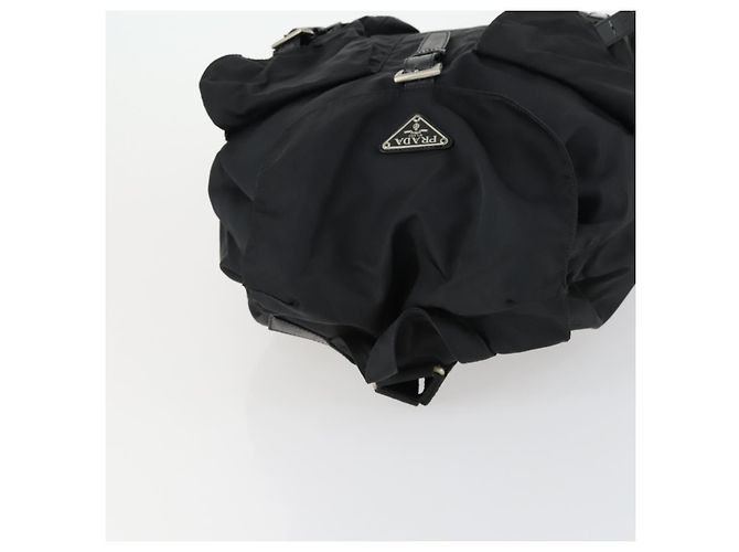 Zaino PRADA in nylon nero argento Auth 153760 - vista 6