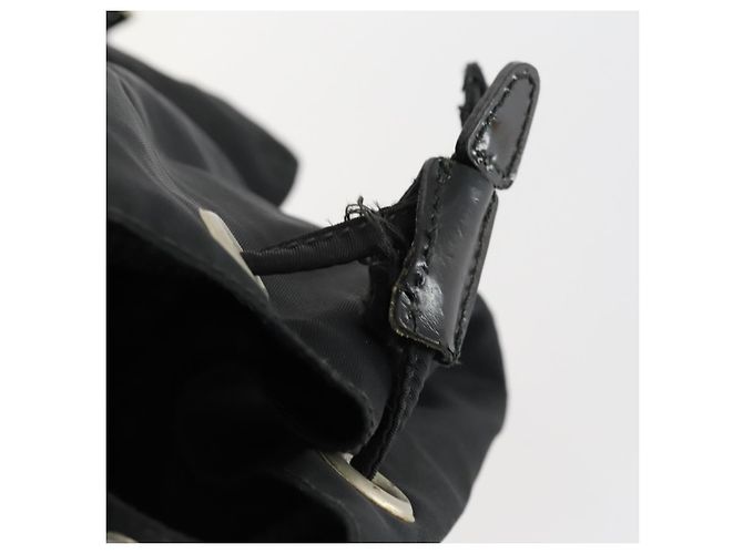 Zaino PRADA in nylon nero argento Auth 153760 - vista 9