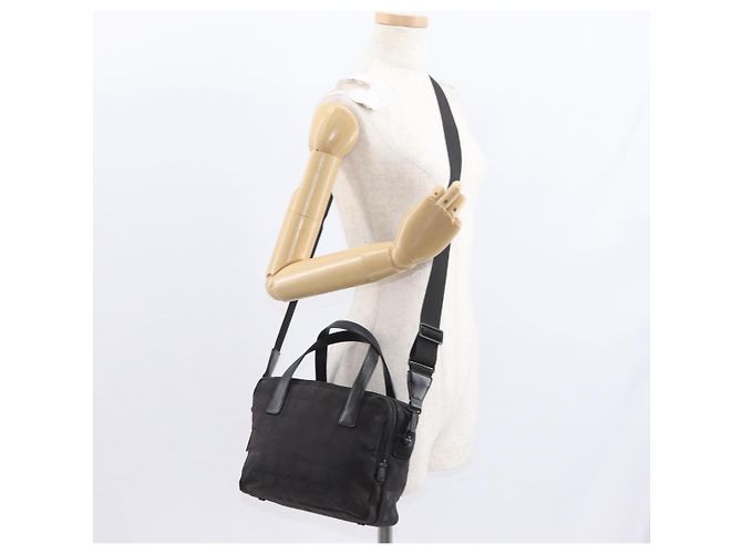 CHANEL Nuova linea da viaggio Borsa a mano Nylon 2in1 Nera CC Auth bs30708 Nero - vista 24