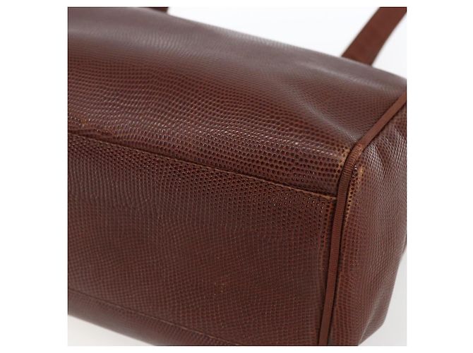 Borsa a Spalla Vala in Pelle Marrone Oro Salvatore Ferragamo Auth ka1378 D'oro - vista 10