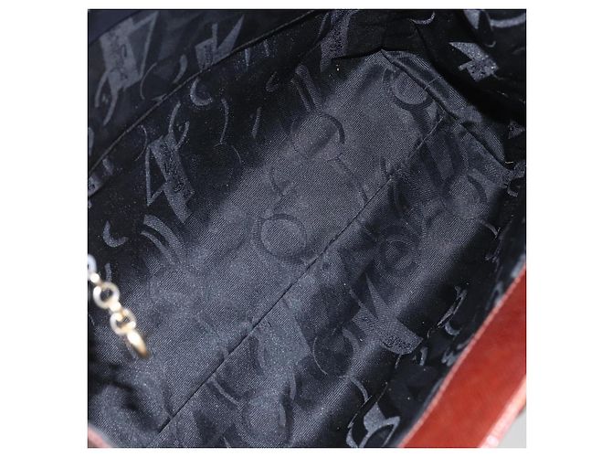 Borsa a Spalla Vala in Pelle Marrone Oro Salvatore Ferragamo Auth ka1378 D'oro - vista 11