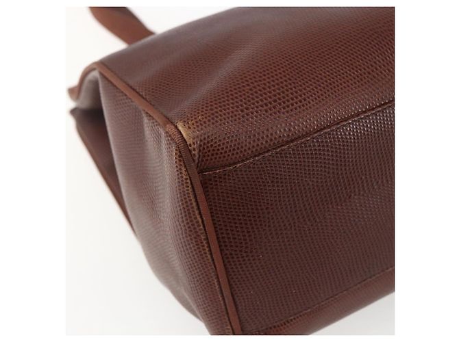 Borsa a Spalla Vala in Pelle Marrone Oro Salvatore Ferragamo Auth ka1378 D'oro - vista 14