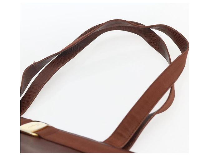 Borsa a Spalla Vala in Pelle Marrone Oro Salvatore Ferragamo Auth ka1378 D'oro - vista 8