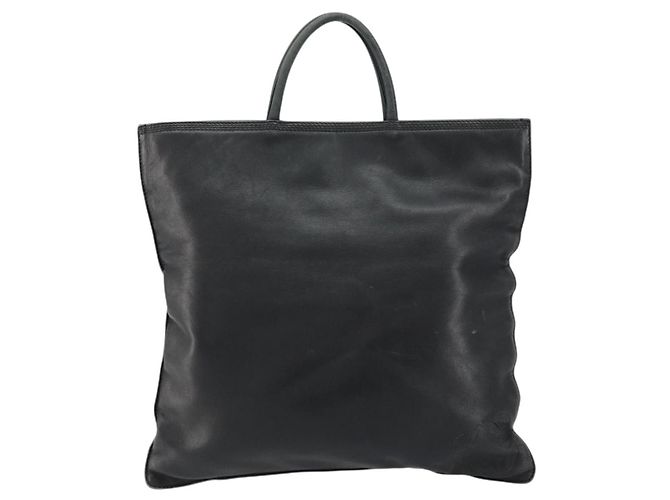 LOEWE Borsa a Mano Anagramma Pelle Nera Oro Auth 160275 Nero D'oro - vista 13
