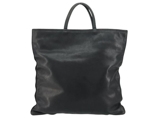 LOEWE Borsa a Mano Anagramma Pelle Nera Oro Auth 160275 Nero D'oro - vista 2