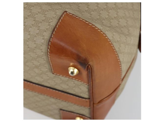 Céline Borsa Boston in tela Macadam CELINE PVC Beige Oro Auth 152180 D'oro - vista 15