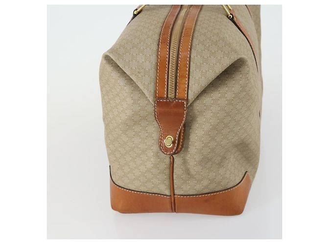 Céline Borsa Boston in tela Macadam CELINE PVC Beige Oro Auth 152180 D'oro - vista 3