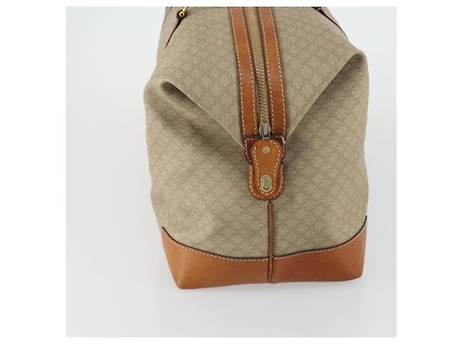 Céline Borsa Boston in tela Macadam CELINE PVC Beige Oro Auth 152180 D'oro - vista 4