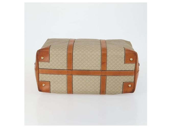 Céline Borsa Boston in tela Macadam CELINE PVC Beige Oro Auth 152180 D'oro - vista 5