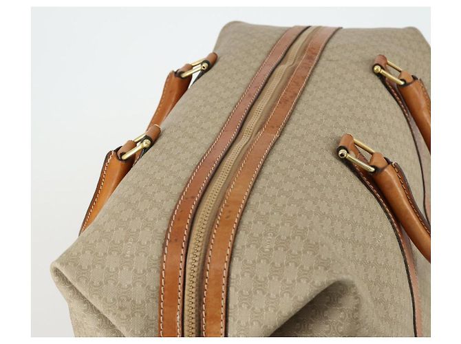 Céline Borsa Boston in tela Macadam CELINE PVC Beige Oro Auth 152180 D'oro - vista 6